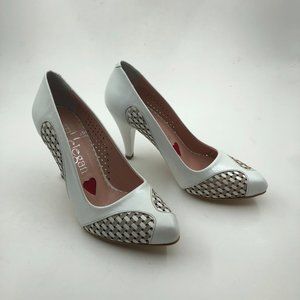 Elegan White Leather Handmade High Heels - 8.5 Inch - Timeless Elegance